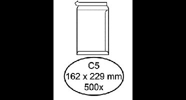 Envelop hermes akte c5 162x229 zk 500st wit