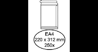Envelop hermes akte ea4 220x312 zk 250st wit