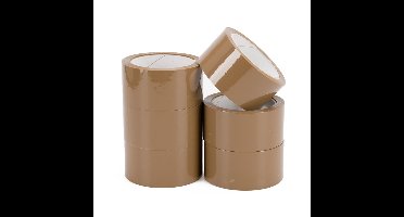 Pp acryl tape low noise 28 micron 50 mm x 66 meter bruin | 6 stuks