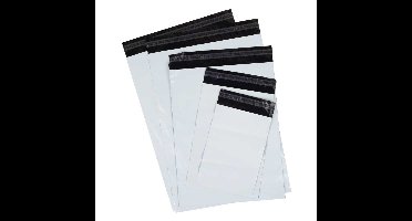 Coex verzendzakken wit/zwart 360 x 500 + 50 mm 65 micron