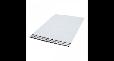 Coex verzendzakken (met retourstrip) wit/zwart 550 x 770 + 60 mm 65 micron