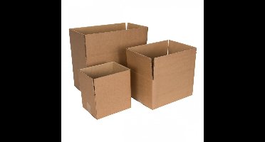 Kartonnen dozen enkelgolf 200 x 200 x 150 mm bruin | 25 stuks