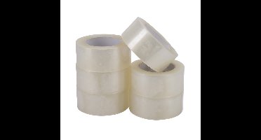 Pp acryl tape low noise 28 micron 50 mm x 66 meter transparant | 6 stuks