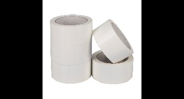 Pp solvent tape wit 50 mm x 66 meter | 6 stuks