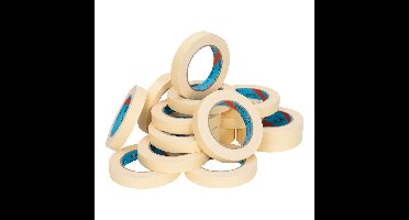 Maskingtape (nar) 58 gram/m2 19 mm x 50 meter geel-beige | 16 stuks