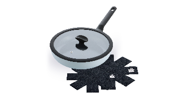 Enjoy hapjespan Light Blue 28 cm + Panbeschermers