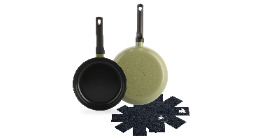 Enjoy koekenpannenset Olive Green 2-delig + Panbeschermers