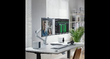 Alogic Glide flexible monitor arm dual - White