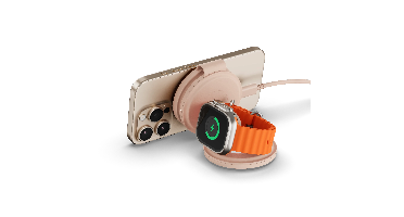 Satechi OntheGo 3-in-1 draadloze oplader (15W) - Desert Rose