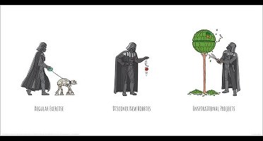 Kunstdruk Star Wars - Vaders Boredom Busting Ideas 60x30cm