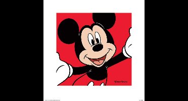 Kunstdruk Mickey Mouse - Red 40x40cm