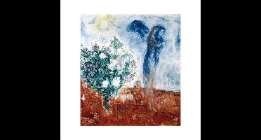 Kunstdruk Marc Chagall - Die Liebenden über St.Paul 70x70cm