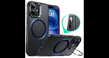 iPhone 16 Plus Classic Hybrid Magnetic Case (Camera Control, Stash Stand) - Frosted Black
