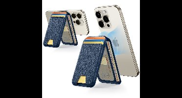 Classic Magnetic Wallet Stand for 5 cards - Dark Blue