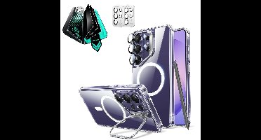 Galaxy S26 Ultra Bundle Classic Hybrid Magnetic Case (Stash Stand) and Armorite® Privacy Screen Protector - Clear