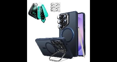 Galaxy S26 Ultra Bundle Classic Hybrid Magnetic Case (Stash Stand) and Armorite® Screen Protector - Frosted Blue