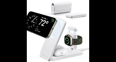 HaloLock™ 3-in-1 Travel Wireless Charging Set - White - US Plug