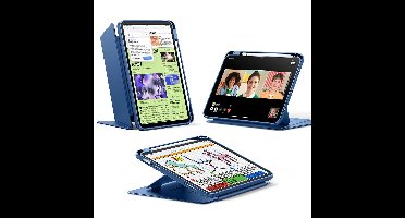 iPad 11" (A16, 2025) Flip Magnetic Case with Pencil Holder - Navy Blue