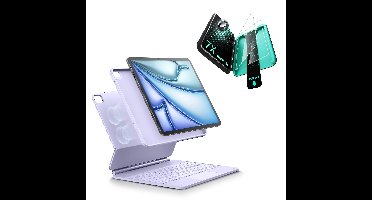 iPad Air 11" (M4) 2026 Bundle Rebound Magnetic Keyboard Case 360 & Screen Protectors-US-Layout-Purple