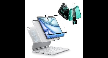 iPad Air 11" (M4) 2026 Bundle Rebound Magnetic Keyboard Case 360, Armorite & Paper-Feel Screen Protectors-US-Layout-White