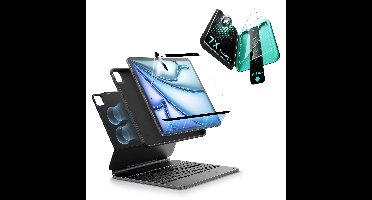 iPad Air 11" (M4) 2026 Bundle Rebound Magnetic Keyboard Case 360, Armorite & Paper-Feel Screen Protectors-US-Layout-Black