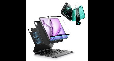 iPad Air 13" (M4, 2026) Bundle Rebound Magnet-Tastaturhülle 360° + Armorite & Paper-Feel Displayschutz - DE Layout -Schwarz