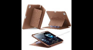 iPad Pro 11" (2024) Flip Magnetic Case with Pencil Holder - Brown
