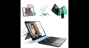 iPad Pro 13" (M4) 2024 Bundle Shift Keyboard Case, Geo Digital Pencil, and Screen Protectors - US Layout - Dark Gray