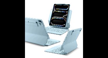 iPad Pro 13" (2024) Rebound Magnetische Tastatur Hülle 360 - DE-Layout-Blau