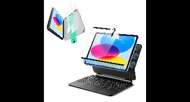 iPad 11" (A16, 2025) Rebound Magnetic Keyboard Case and Paper-Feel Screen Protector Bundle-US Layout-Black