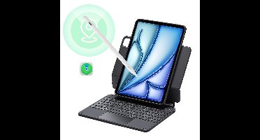iPad Air 11“ (2025) Rebound Magnetische Tastatur Hülle 360 Pencil Bündel - DE Layout-Black