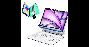 iPad Air 13” (2025) Rebound Magnetic Keyboard Case 360 Protection Paper-Feel Bundle - US Layout-White