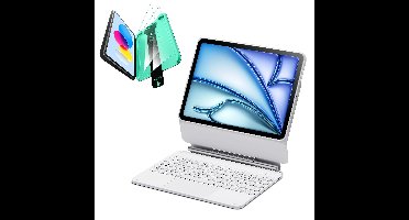 iPad Air 11” (2025) Rebound Magnetic Keyboard Case 360 Protection Bundle-US-Layout-White