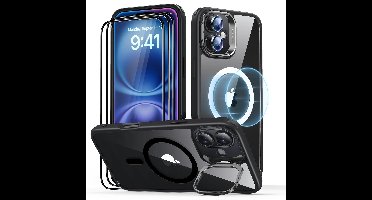 iPhone 16 Classic Hybrid with Stash Stand Protection Bundle - Clear Black