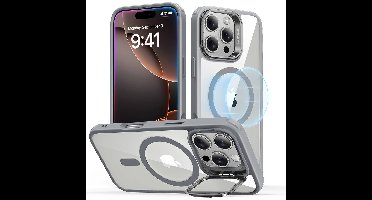 iPhone 16 Pro Classic Hybrid Case with Stash Stand (HaloLock) - Clear Grey