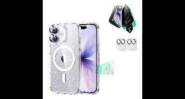 iPhone 17 Bundle Classic Hybrid Magnetic Case (Camera Control) and Armorite Privacy Screen Protector - Clear Shimmer