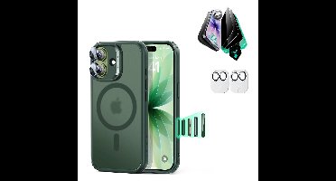 iPhone 17 Bundle Classic Hybrid Magnetic Case (Camera Control) and Armorite Privacy Screen Protector - Frosted Green