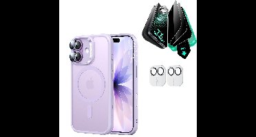 iPhone 17 Bundle Classic Hybrid Magnetic Case (Camera Control) and Armorite Privacy Screen Protector - Frosted Light Purple