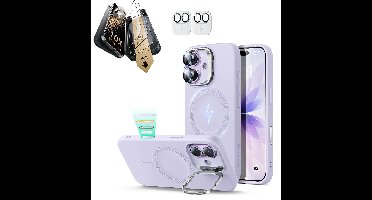 iPhone 17 Bundle Cloud Soft Magnetic Case (Camera Control, Stash Stand) and Armorite Pro Screen Protector - Lavender