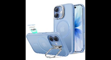 iPhone 17 Classic Hybrid Magnetic Case (Camera Control, Stash Stand) - Frosted Light Blue