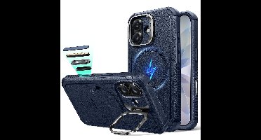 iPhone 17 Cyber Tough Magnetic Case (Camera Control, Stash Stand) - Navy Blue