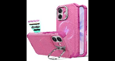 iPhone 17 Cyber Tough Magnetic Case (Camera Control, Stash Stand) - Rosy Pink
