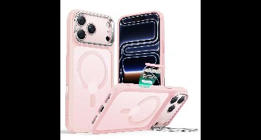 iPhone 17 Pro Classic Hybrid Magnetic Case (Camera Control, Stash Stand) - Frosted Bubblegum Pink
