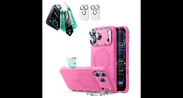 iPhone 17 Pro Cloud Soft Magnetic Case (Camera Control, Stash Stand) Armorite Protection Bundle - Rosy Pink