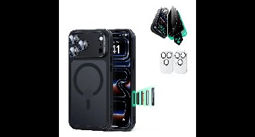 iPhone 17 Pro Max Bundle Classic Hybrid Magnetic Case (Camera Control) and Armorite Privacy Screen Protector - Frosted Black