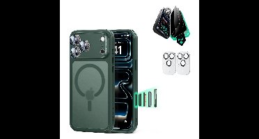 iPhone 17 Pro Max Bundle Classic Hybrid Magnetic Case (Camera Control) and Armorite Privacy Screen Protector - Frosted Green