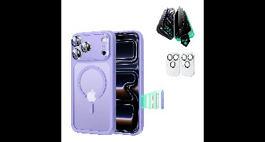 iPhone 17 Pro Max Bundle Classic Hybrid Magnetic Case (Camera Control) and Armorite Privacy Screen Protector - Frosted Purple
