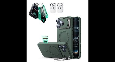 iPhone 17 Pro Max Cloud Soft Magnetic Case (Camera Control, Stash Stand) Armorite Protection Bundle - Olive Green
