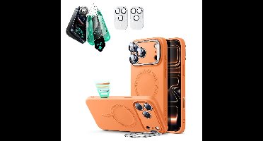 iPhone 17 Pro Max Cloud Soft Magnetic Case (Camera Control, Stash Stand) Armorite Protection Bundle - Orange