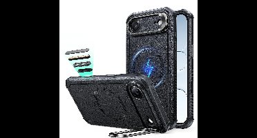 iPhone Air Cyber Tough Magnetic Case (Camera Control, Stash Stand) - Black